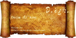 Deim Ákos névjegykártya